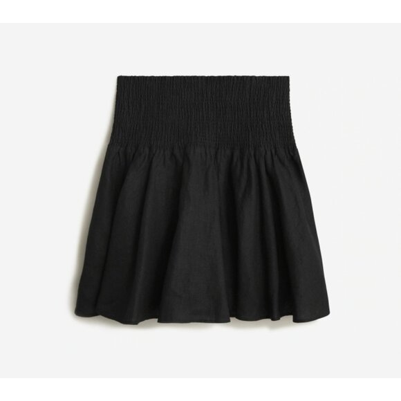 J Crew Smocked-Waist Linen Mini Skirt High-Rise Waisted Flared A-Line Skater XXS - Picture 3 of 8